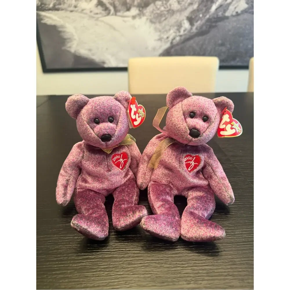 NWT Vintage Ty Beanie Babies Bundle of (2) 2000 Signature Bears Stuffed Animals